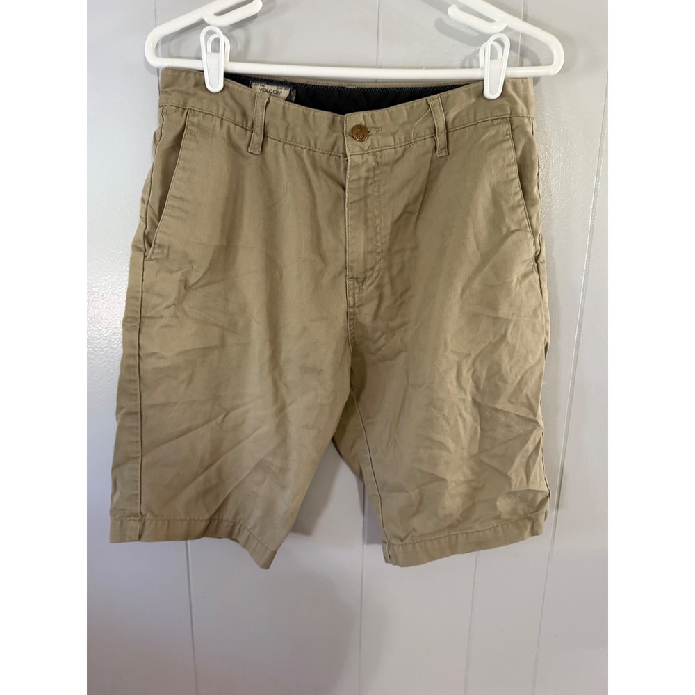Volcom Chino Shorts Mens 30 Tan Khaki Cotton Blend Casual Skate Summer